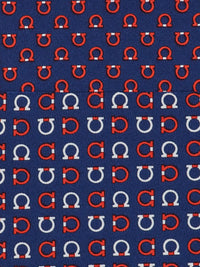 FERRAGAMO Gancini Print Silk Tie Women