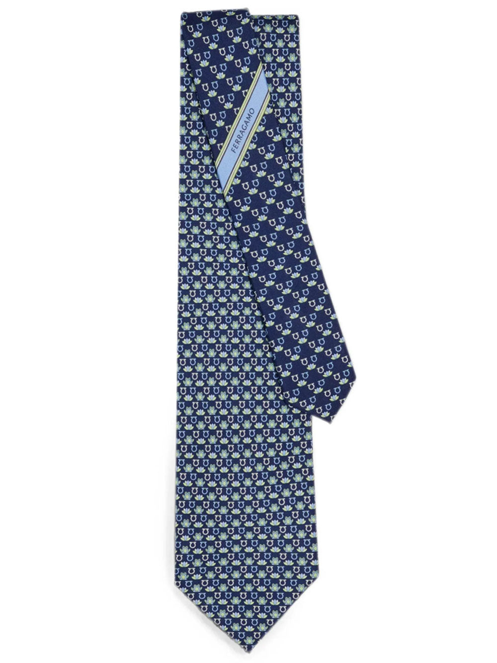 FERRAGAMO Frog Print Silk Tie Women