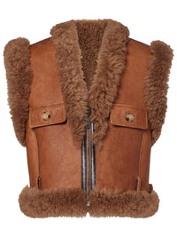Chloe Women Gilet In Pelle Con Shearling