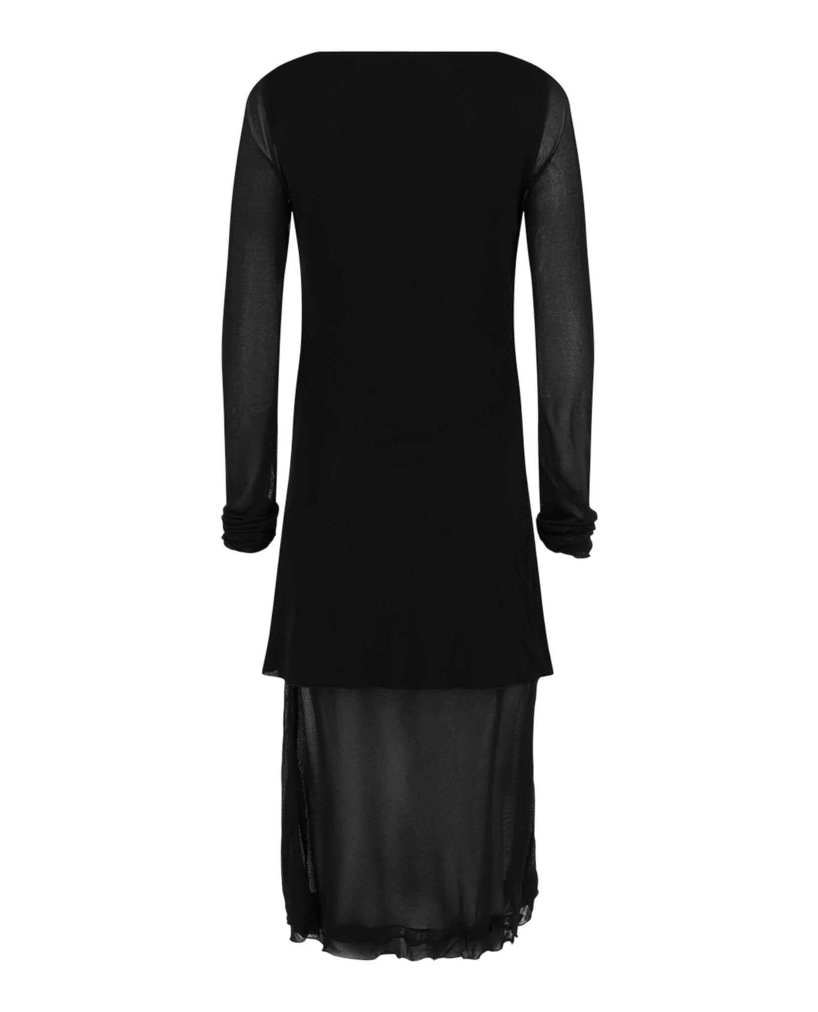 Ferragamo Ruched Long Sleeve Mini Dress, 44 / Black Ferragamo Ruched Long Sleeve Mini Dress, 44 / Black
