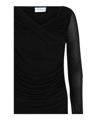 Ferragamo Womens Ruched Long Sleeve Mini Dress