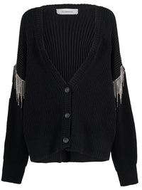 SPORTMAX Sportmax Women Removable Sleeves Wool Cardigan With Rhinestone