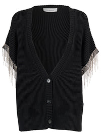 SPORTMAX Removable Sleeves Wool Cardigan With Rhinestone Women