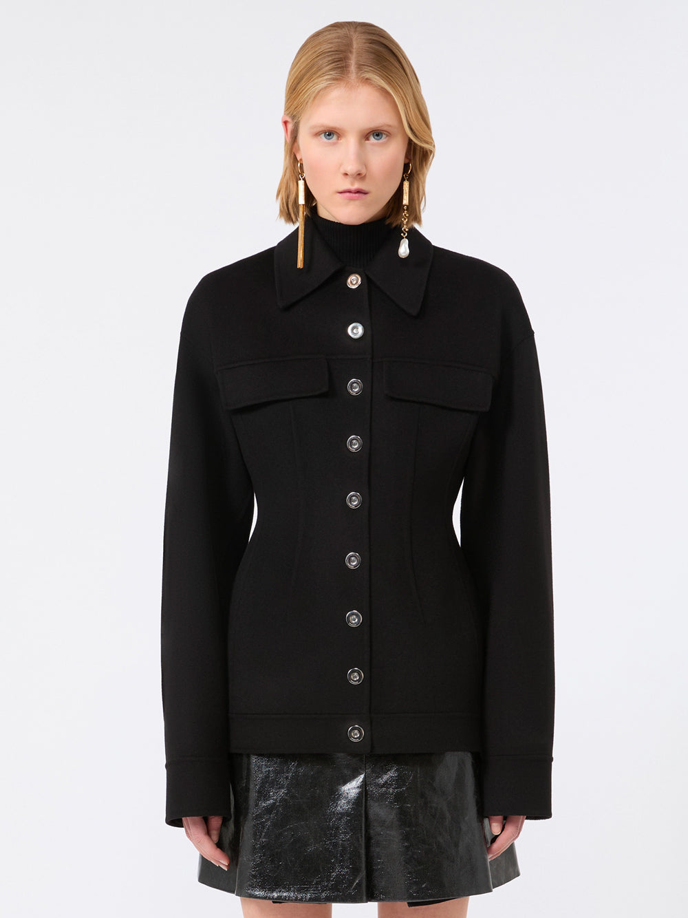 SPORTMAX Shaped Jacket In Pure Wool Women