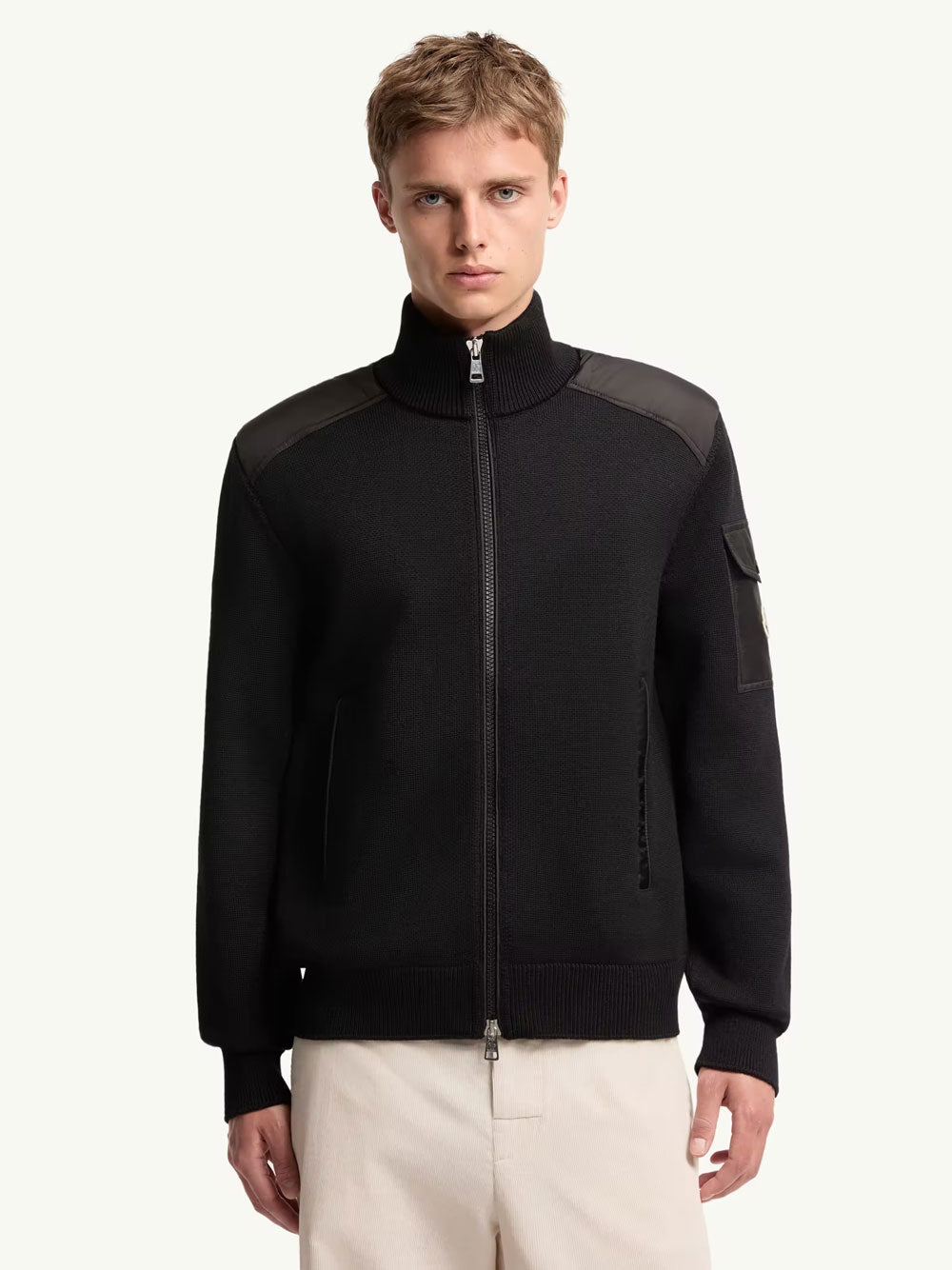 MONCLER Padded Wool Zip-Up Cardigan Women