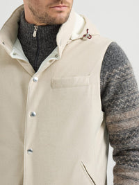 BRUNELLO CUCINELLI Bonded Wool Flannel Down Vest With Detachable Hood Women