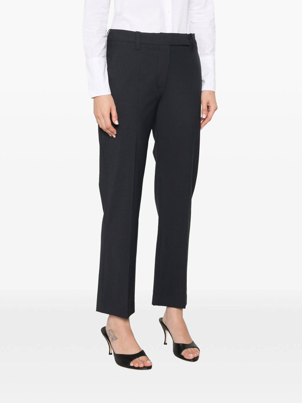 Brunello Cucinelli Women Pressed-Crease Wool Trousers