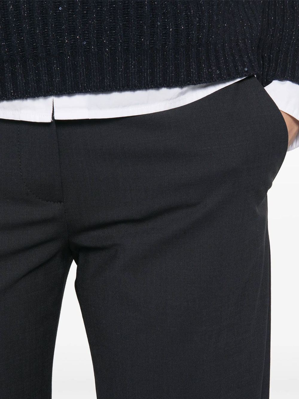 Brunello Cucinelli Women Pressed-Crease Wool Trousers