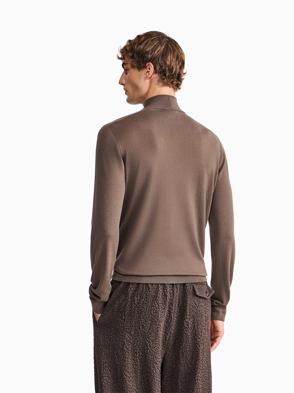 GIORGIO ARMANI Slim-Fit Sweater In Plain Knit Virgin Wool Women
