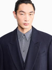 GIORGIO ARMANI Giorgio Armani Men Cappotto In Lana Vergine E Cashmere Con Motivo Chevron