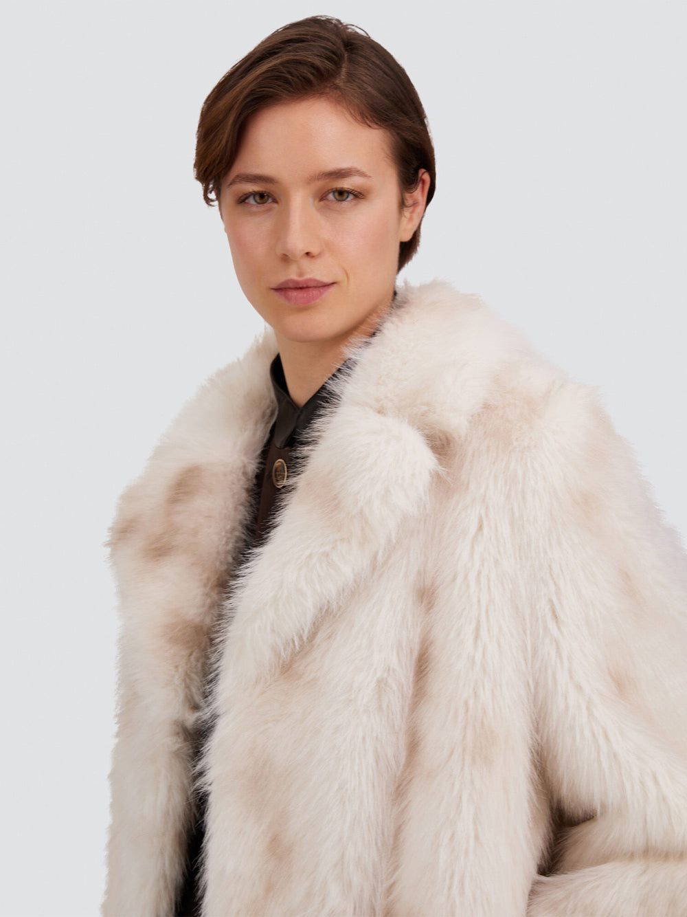 HERNO Cappotto Tocco Pelliccia Effetto Lince Women