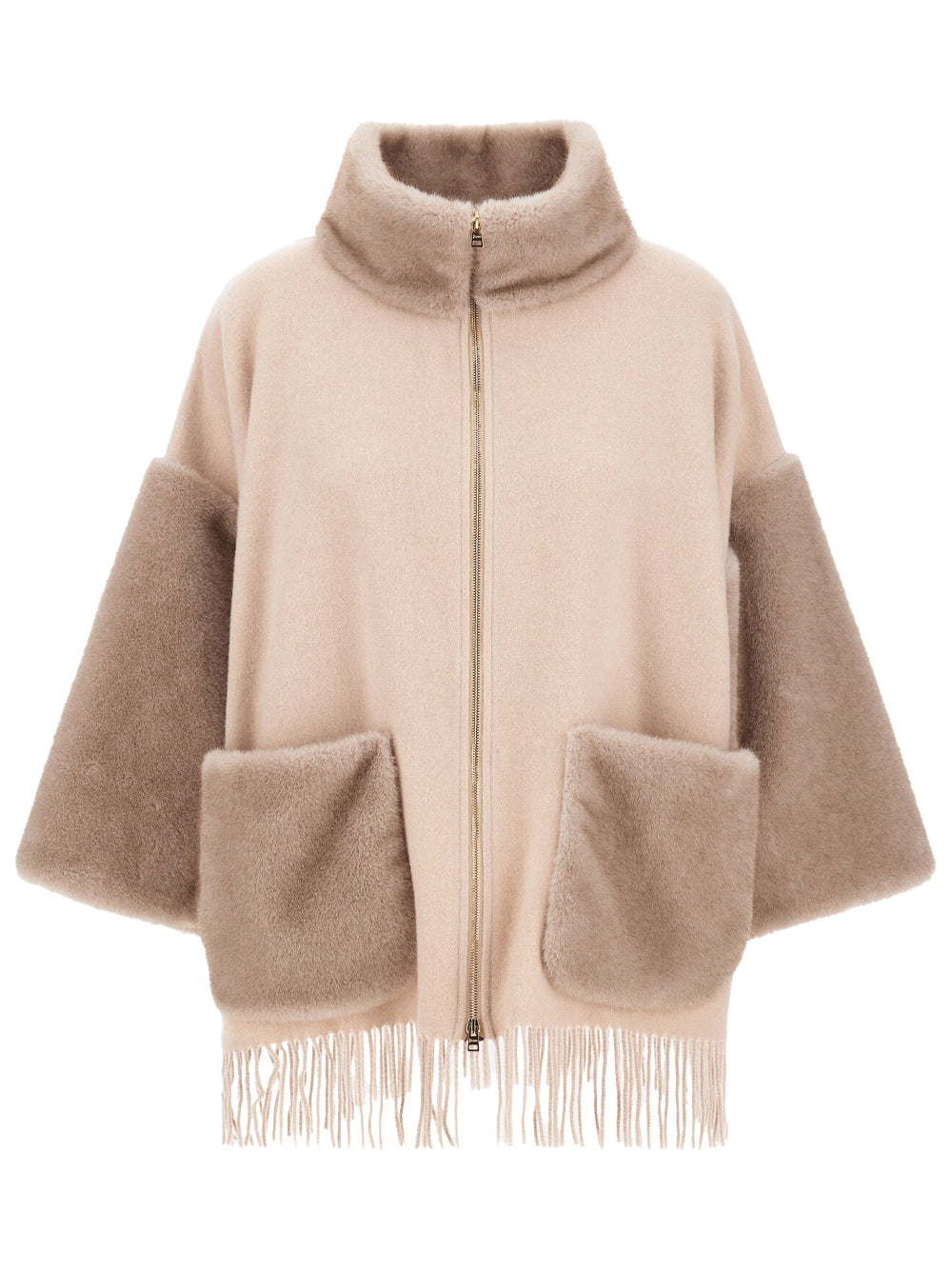 HERNO Poncho In Lana, Cashmere E Melange Effetto Visone Women