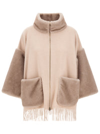 HERNO Poncho In Lana, Cashmere E Melange Effetto Visone Women
