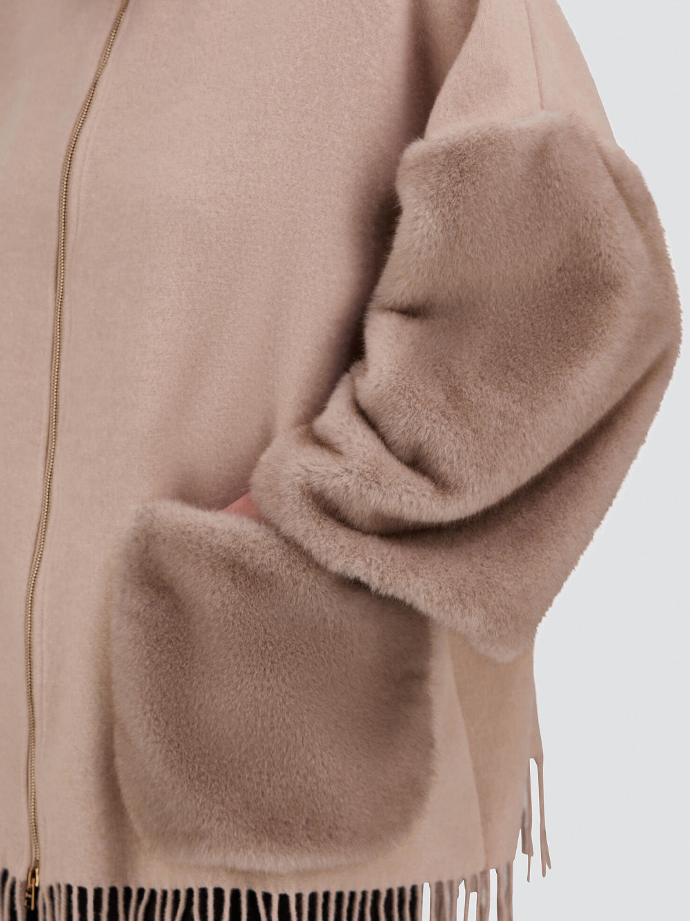 HERNO Poncho In Lana, Cashmere E Melange Effetto Visone Women