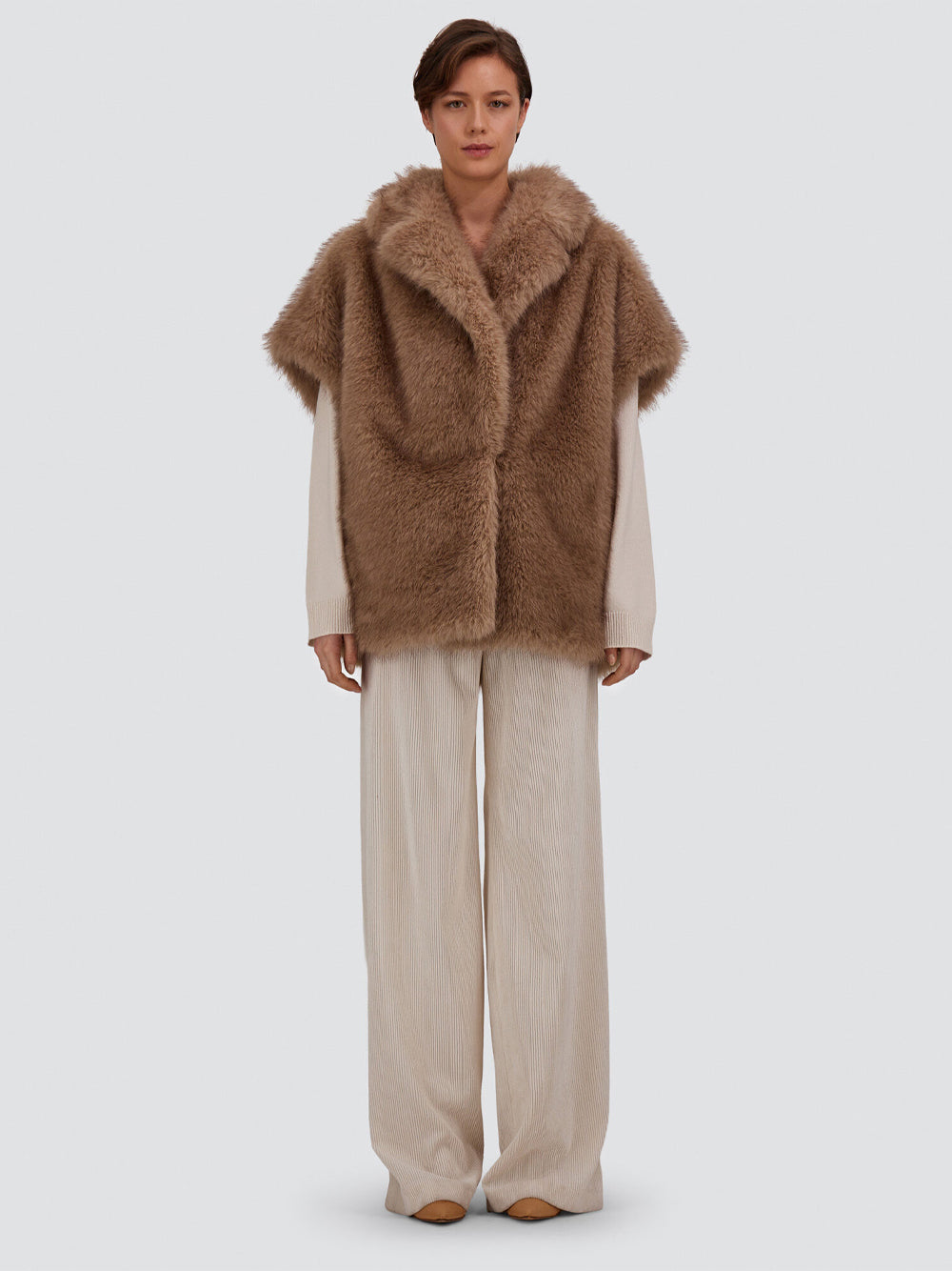HERNO Herno Women Smanicato Tocco Pelliccia A Pelo Lungo