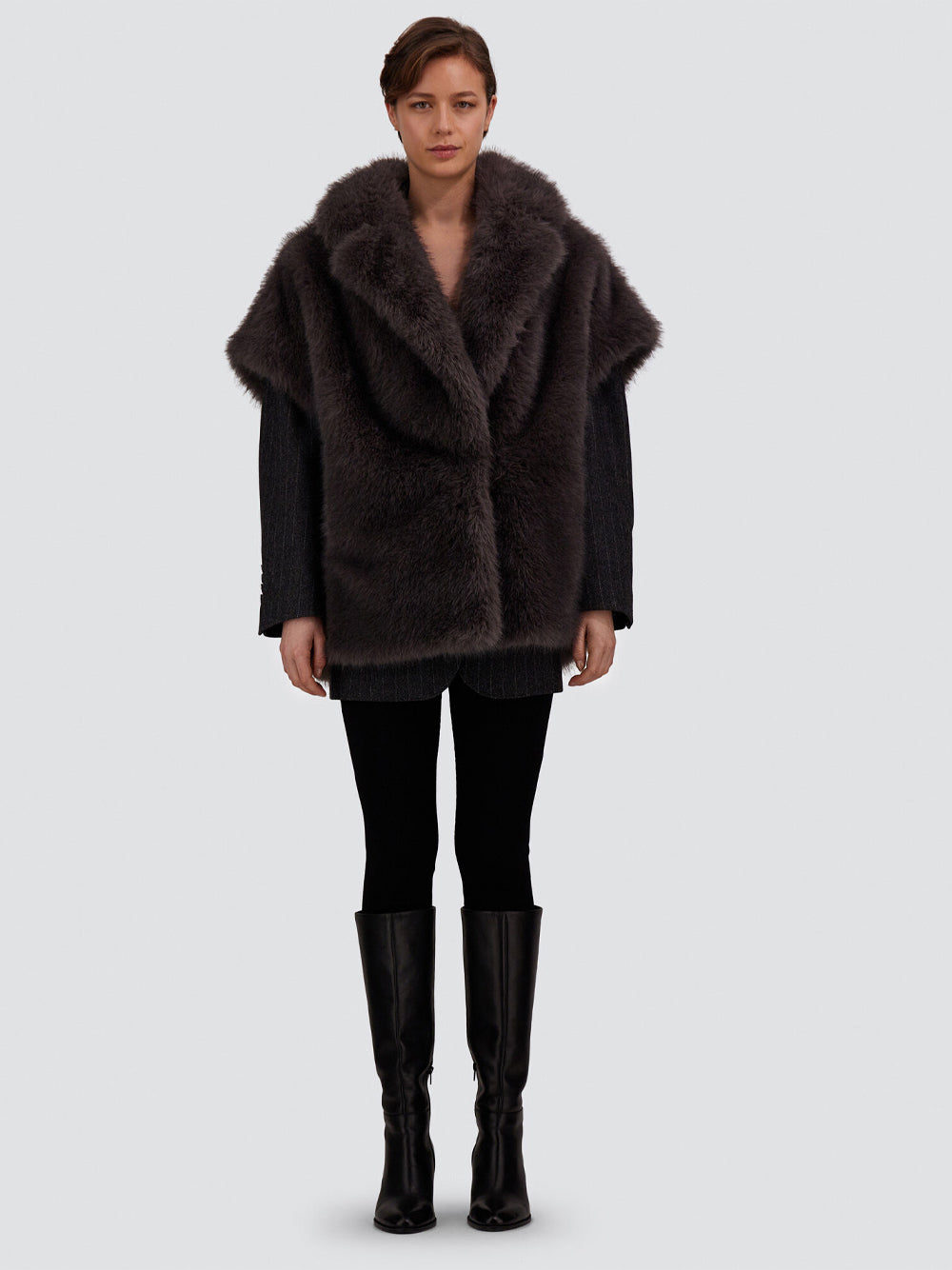 HERNO Smanicato Tocco Pelliccia A Pelo Lungo Women