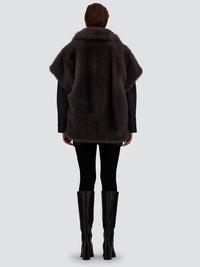 HERNO Smanicato Tocco Pelliccia A Pelo Lungo Women