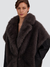 HERNO Smanicato Tocco Pelliccia A Pelo Lungo Women