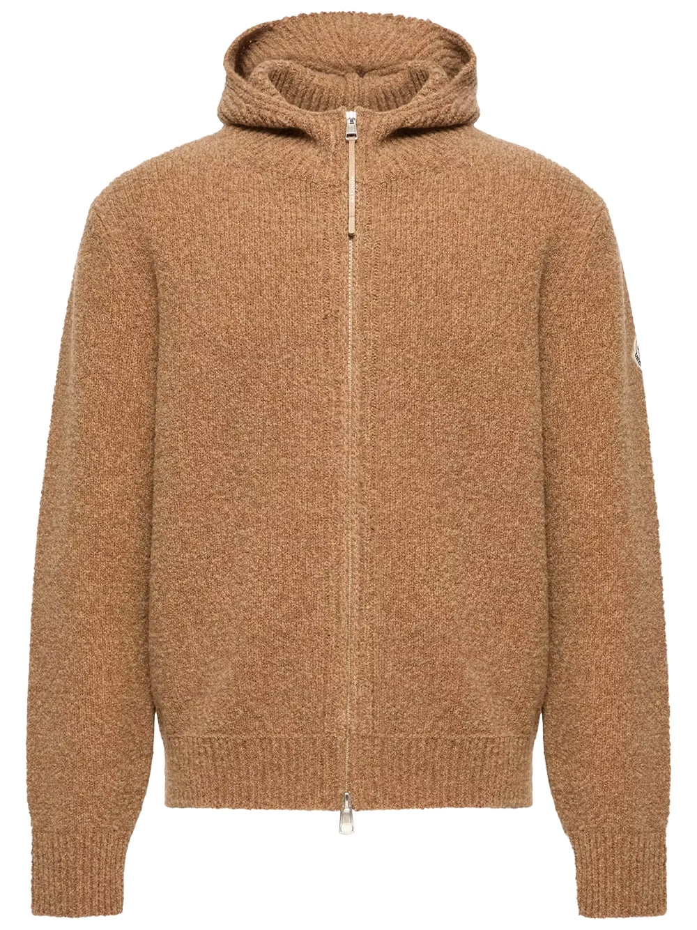 Moncler Men Felpa Con Zip E Cappuccio In Misto Lana Bouclé