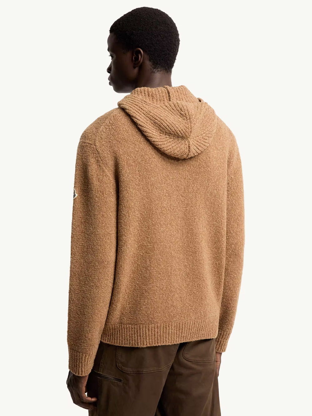 Moncler Men Felpa Con Zip E Cappuccio In Misto Lana Bouclé