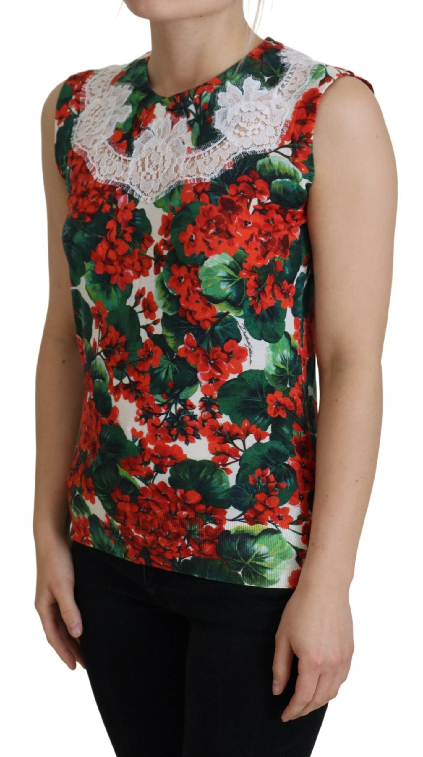 Dolce & Gabbana Women's Geranium Print Sleeveless Top