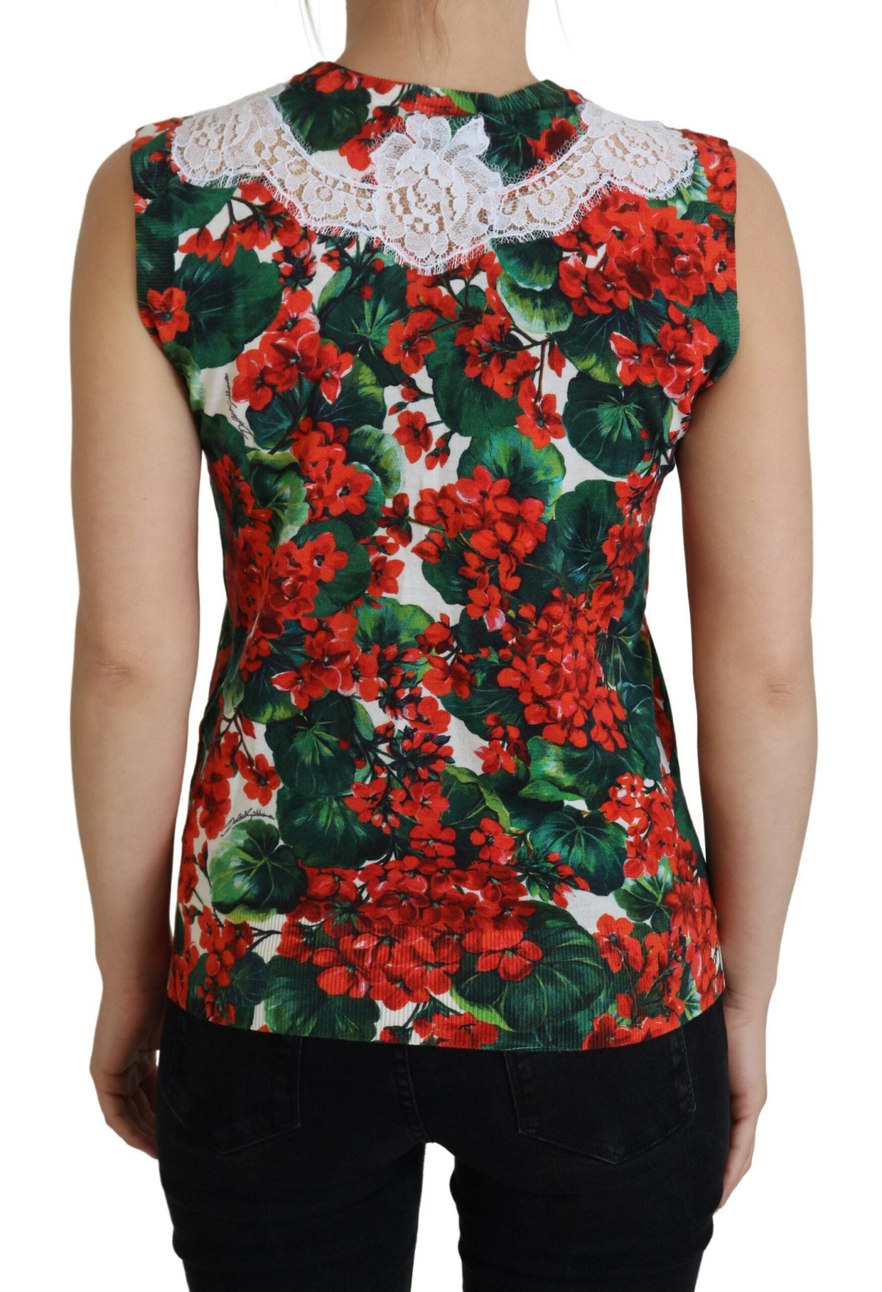 Dolce & Gabbana Women's Geranium Print Sleeveless Top