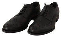 Dolce & Gabbana Mens Black Leather Brogue Oxford Shoes