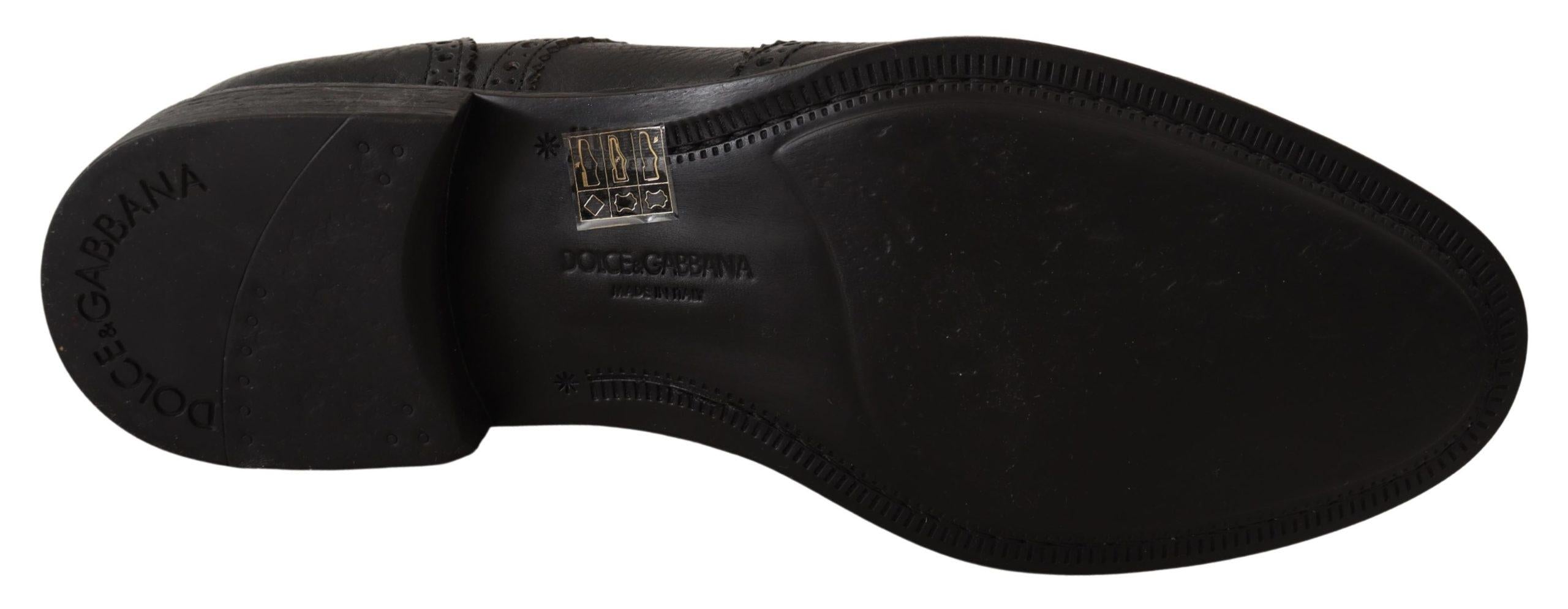 Dolce & Gabbana Mens Black Leather Brogue Oxford Shoes