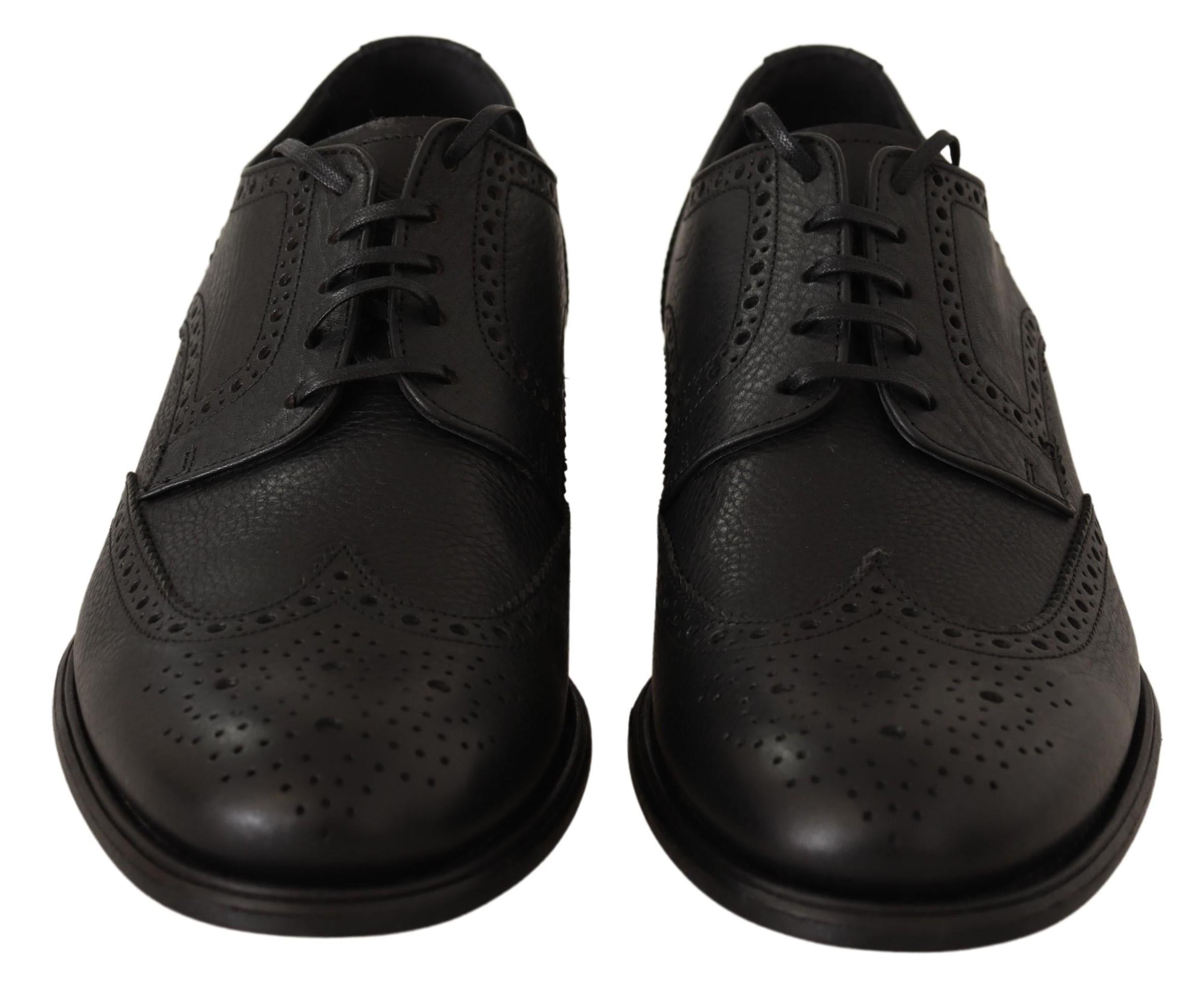 Dolce & Gabbana Mens Black Leather Brogue Oxford Shoes