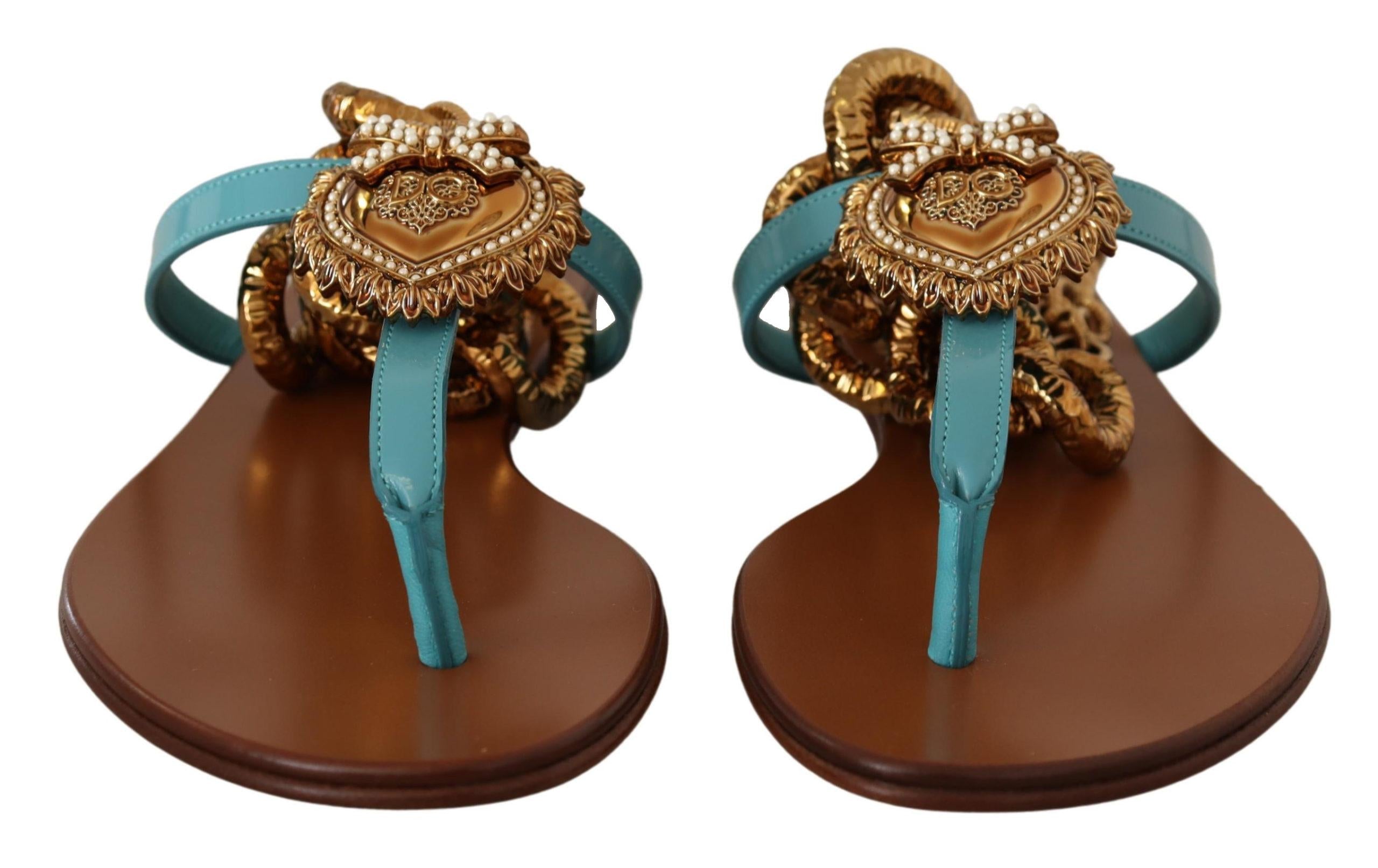 Dolce & Gabbana Leather Heart Embellished Flats9