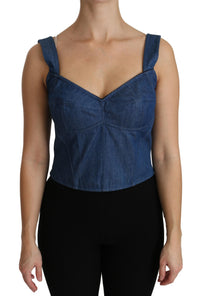 Dolce & Gabbana Denim Corset Top 2 Blue