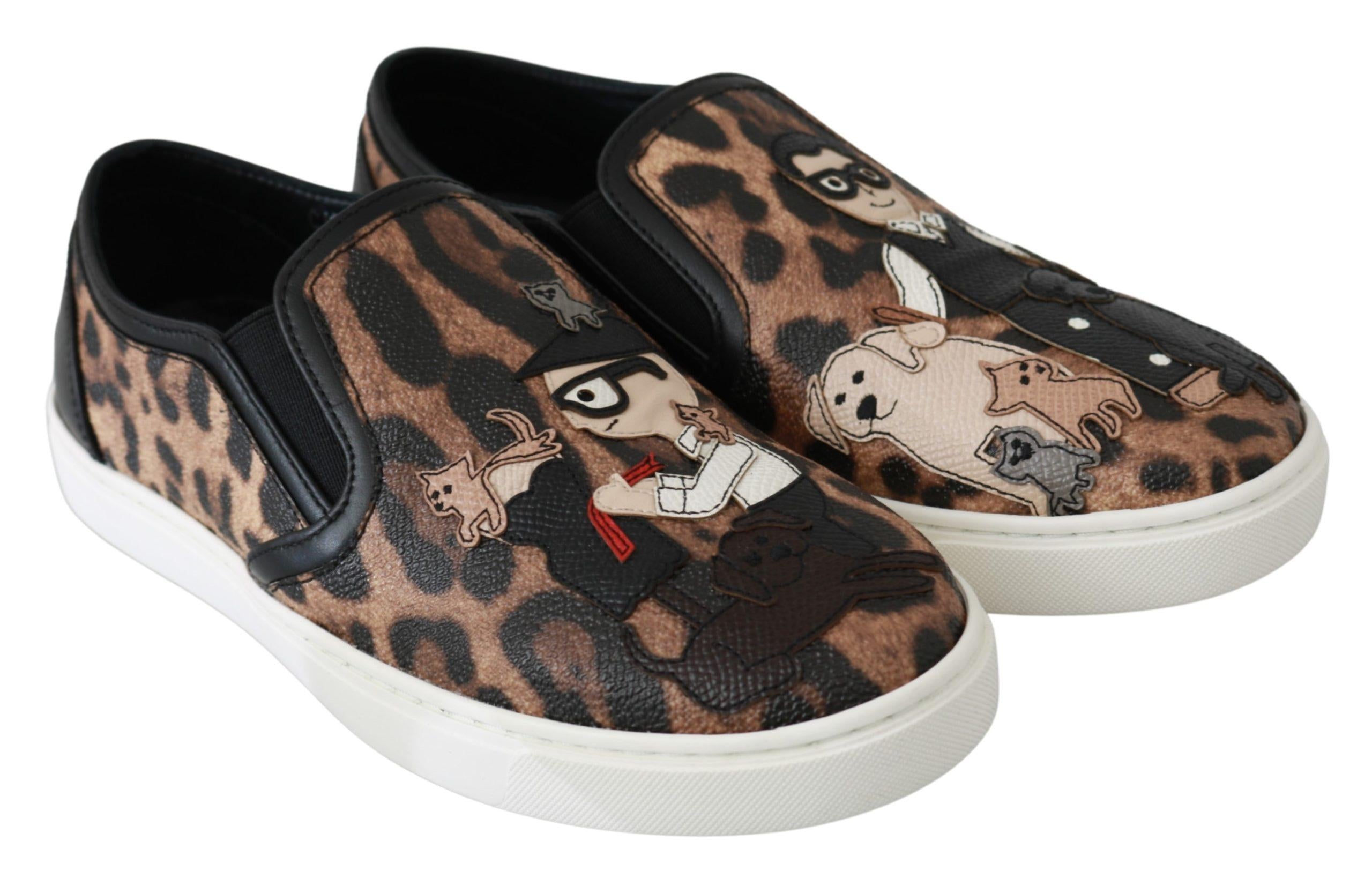 Dolce & Gabbana Leopard Print Slip-On Sneakers for Women