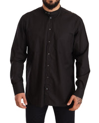 Dolce & Gabbana Long Sleeve Mandarin Collar Shirt Regular XXS Black