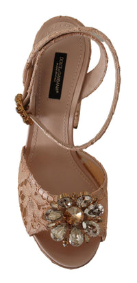 Dolce & Gabbana Lace Platform Sandals - Nude