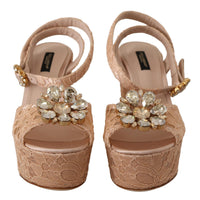 Dolce & Gabbana Lace Platform Sandals - Nude