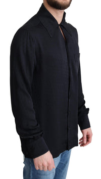 Dolce & Gabbana Silk Jacquard Casual Button Down Shirt