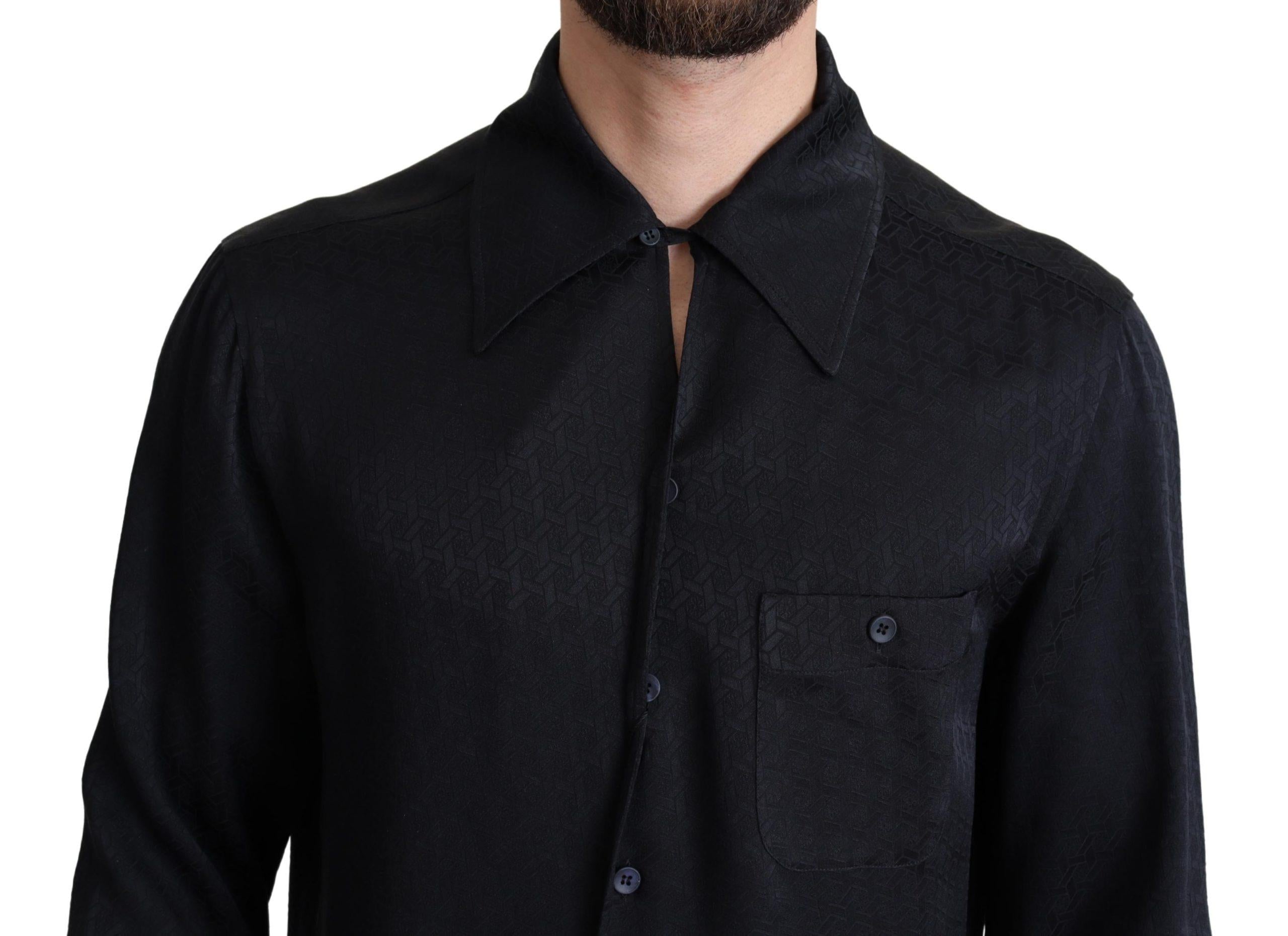 Dolce & Gabbana Silk Jacquard Casual Button Down Shirt