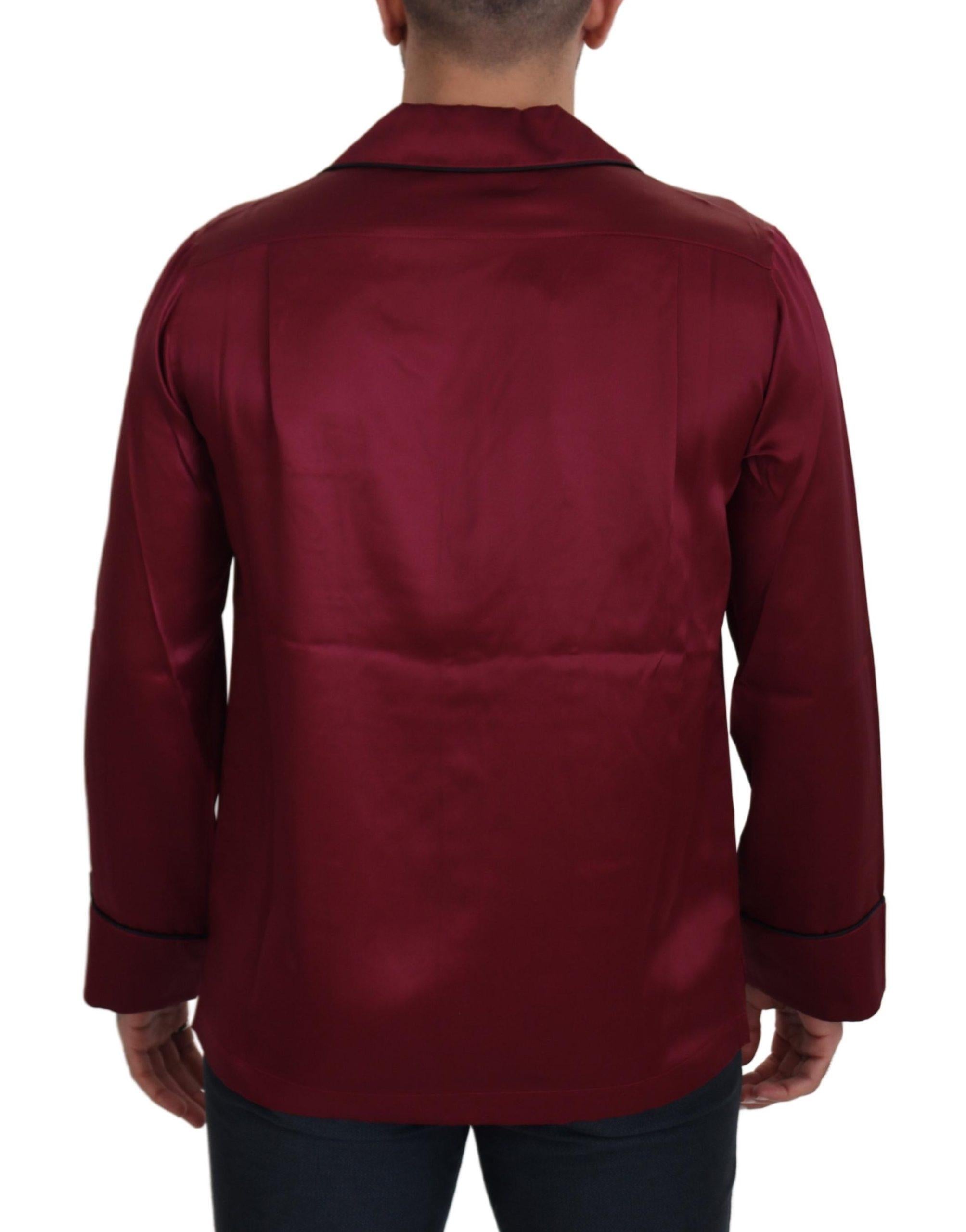 Dolce & Gabbana  Men's Silk Shirt Burgundy