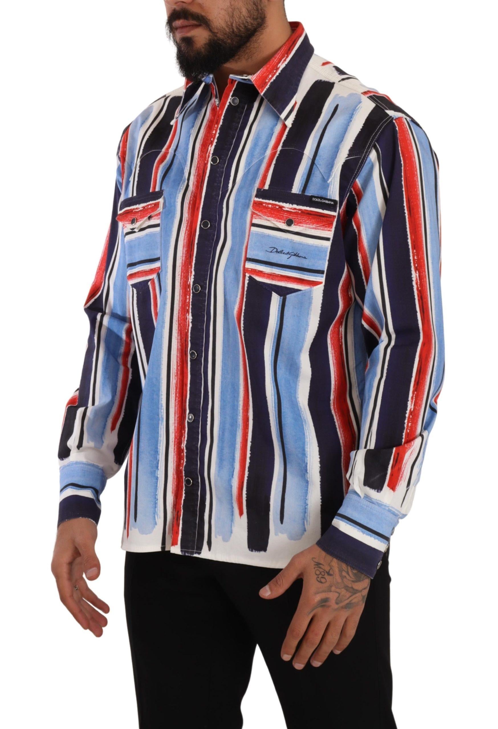 Dolce & Gabbana Mens Striped Cotton Shirt