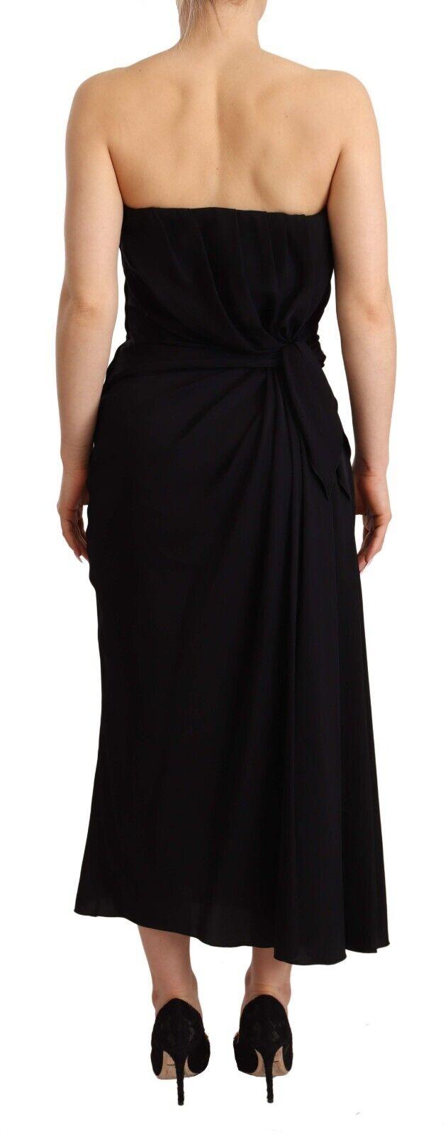 Dolce & Gabbana Silk Stretch Strapless Sheath Midi Dress15