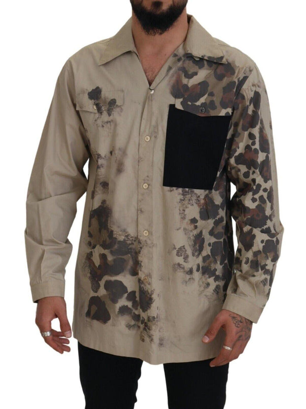 Dolce & Gabbana Camouflage Cotton Long Sleeves Shirt