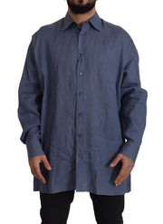 Dolce & Gabbana Classic Dark  Linen Dress Shirt