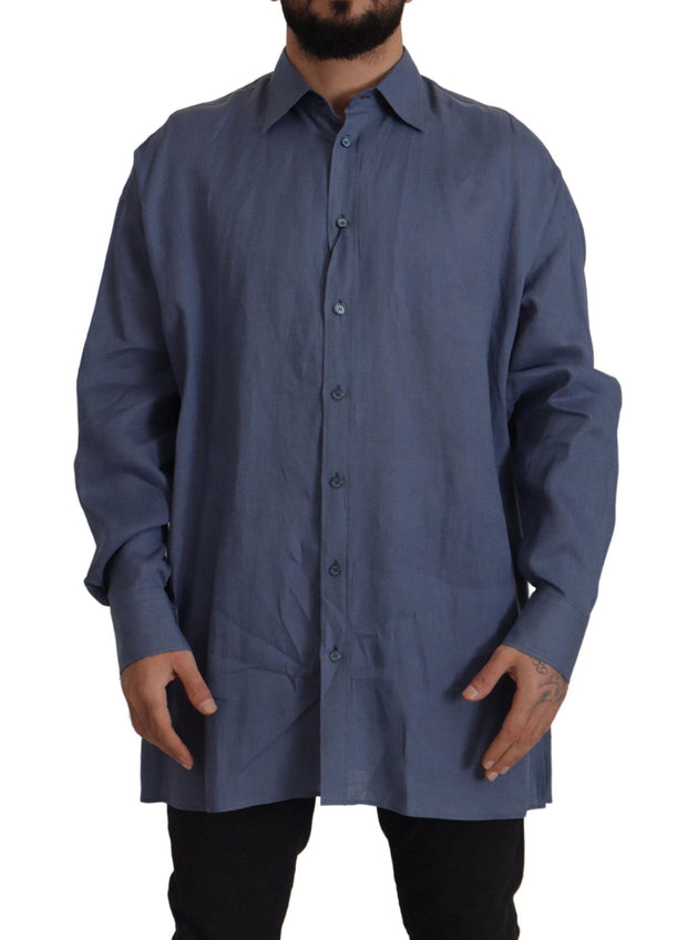 Dolce & Gabbana Classic Dark  Linen Dress Shirt