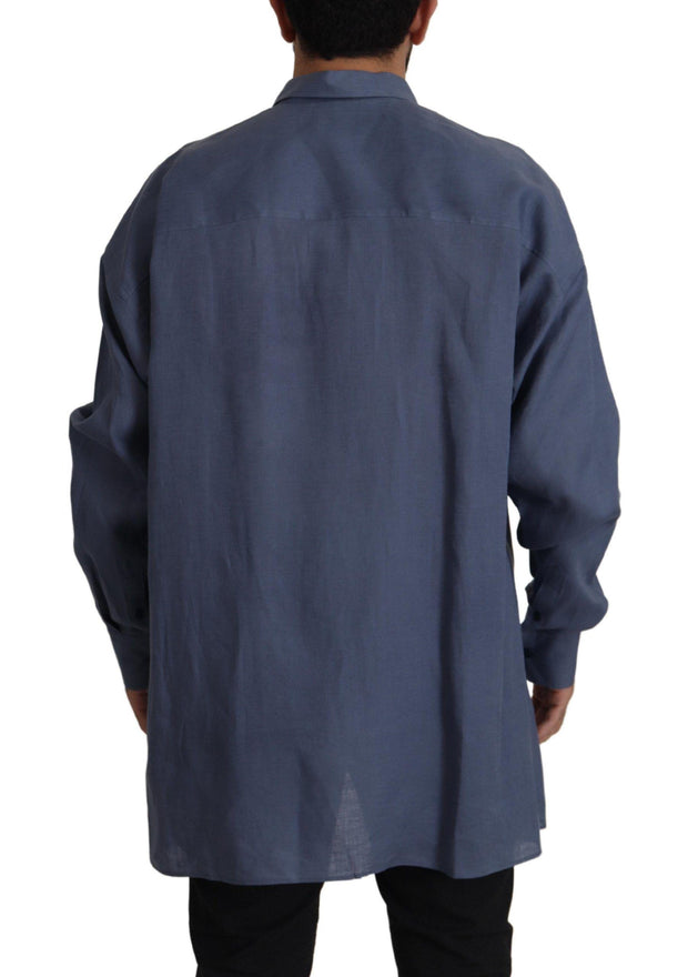 Dolce & Gabbana Classic Dark  Linen Dress Shirt