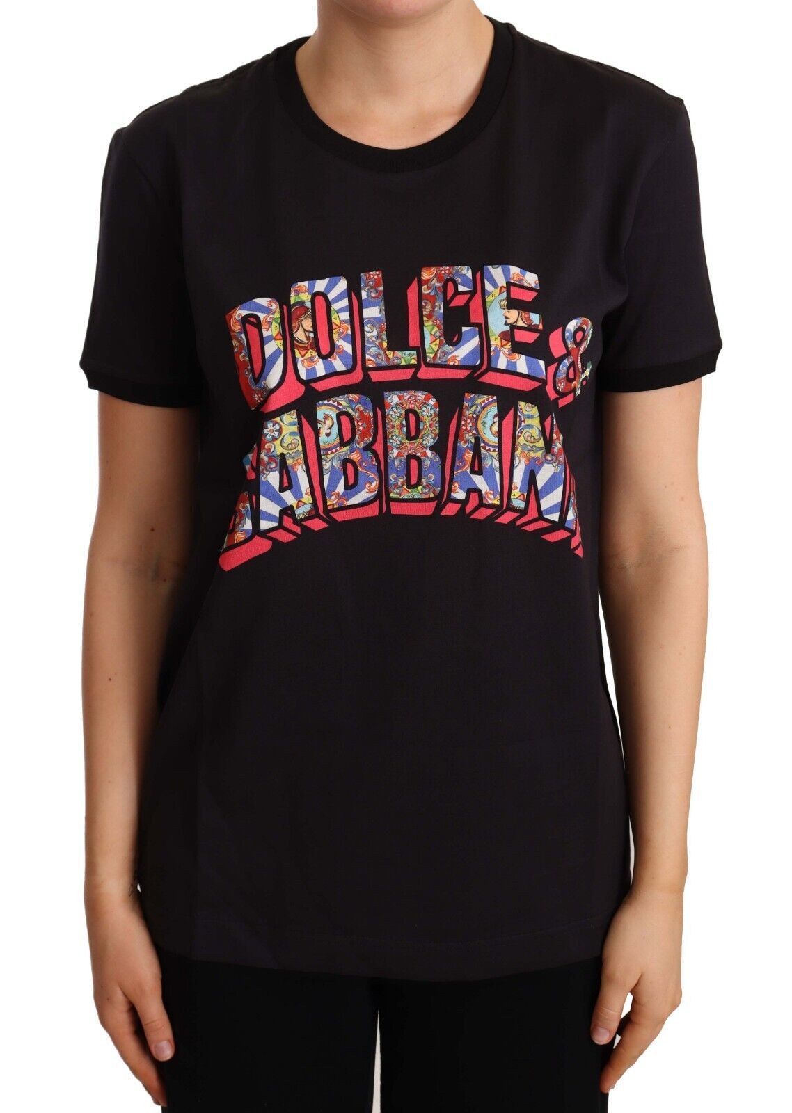 Dolce & Gabbana Women's Black Cotton T-Shirt with Logo – Bluefly