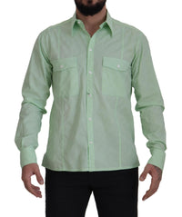 Dolce & Gabbana Long Sleeves Button Down Shirt Regular L Green