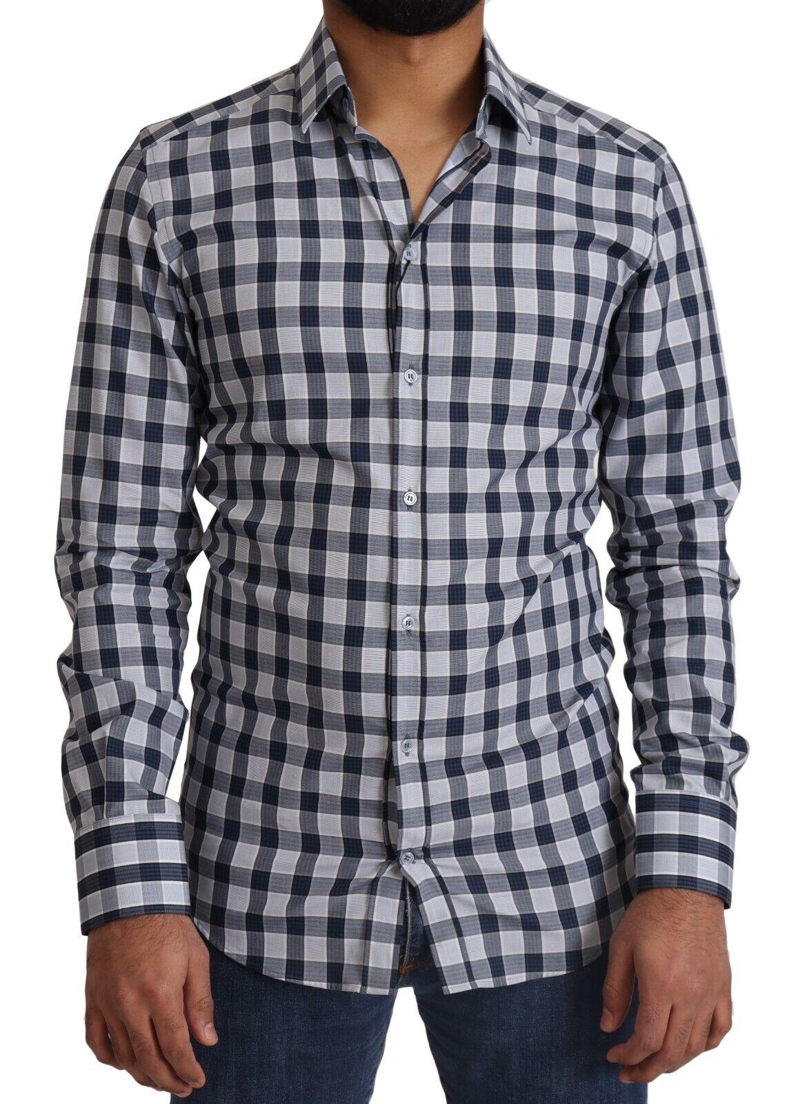 Dolce & Gabbana  G9J07T Classic Men's Dress Shirt - Blue Plaid