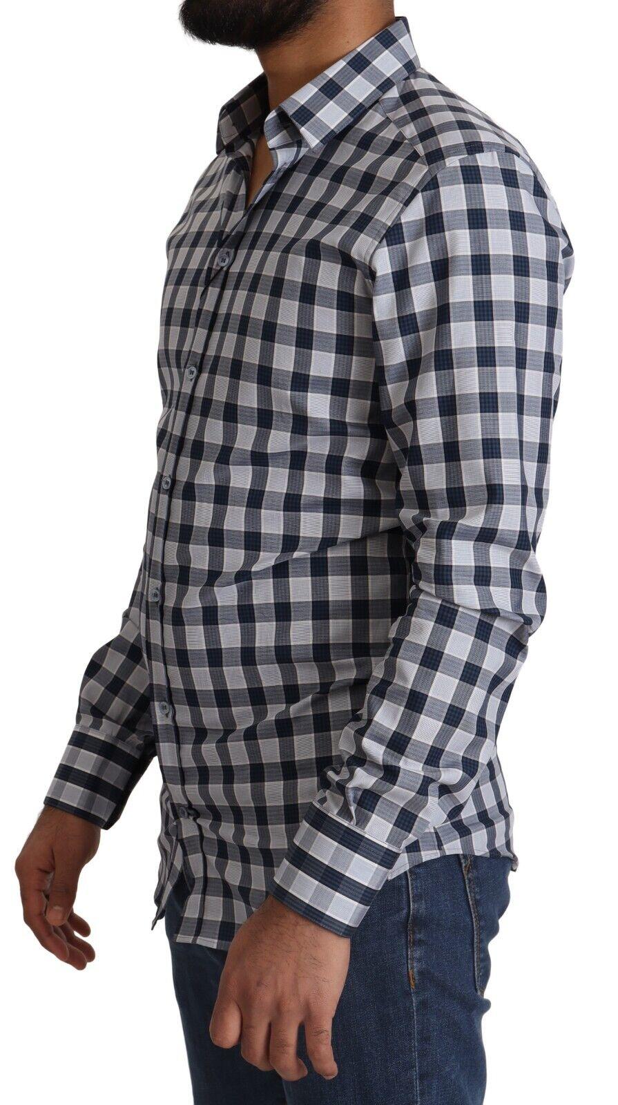 Dolce & Gabbana  G9J07T Classic Men's Dress Shirt - Blue Plaid