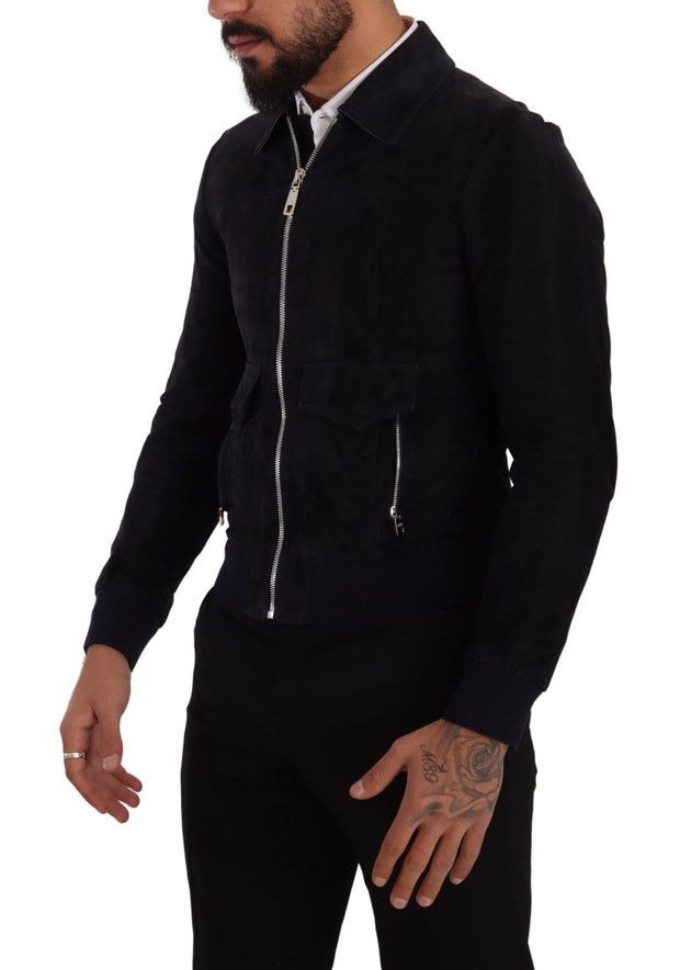 Dolce & Gabbana Stunning  Lambskin Leather Coat Jacket