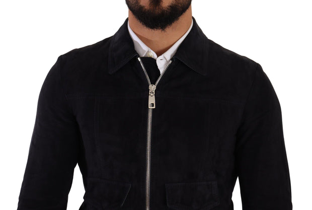 Dolce & Gabbana Stunning  Lambskin Leather Coat Jacket